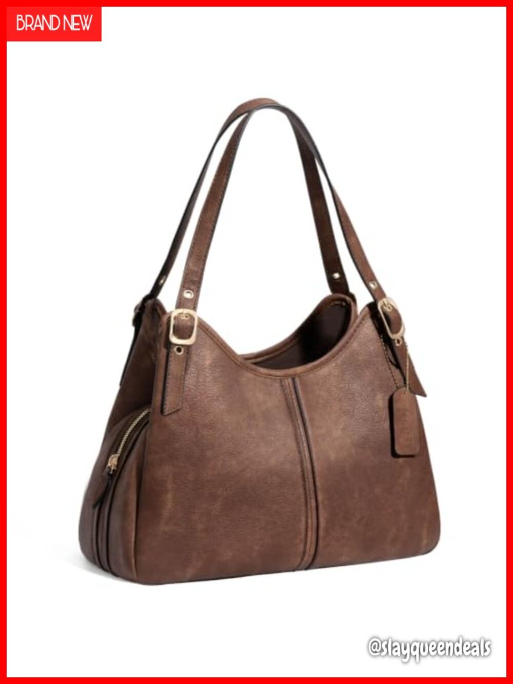 Vintage Soft PU Leather Hobo Shoulder Bag Slouchy Everyday Purse